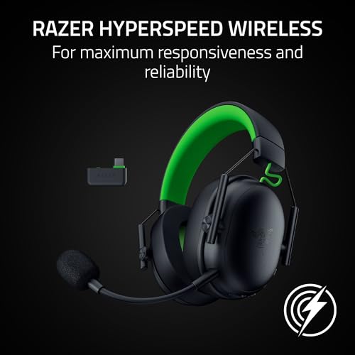 Razer BlackShark V3 X HyperSpeed Wireless Xbox Gaming Headset, Black | 50mm Drivers, Cardioid Mic, 2.4 GHz, Bluetooth, Works with PC, Mac, PS5, Nintendo Switch, Smartphone, 70 Hr Battery - color: Black, style: Xbox
