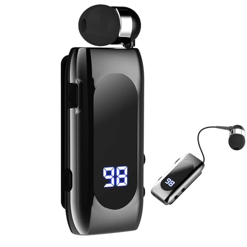 Wireless Headset Wireless Headphones Handsfree Call Wireless Earpiece Noise Cancellation Earbud Earphones Mic Compatible with Cell Phones Car Driver Trucker Business Office (Black Iron) - color: black iron