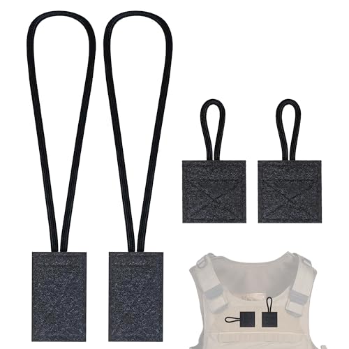 4 Pack Radio Mic Holder for Law Enforcement, 50 lb Load Capacity, Super Strong Stitches No Breaking, Mic Clips for Police Officer Vest Accessories (2 Long & 2 Short) - style: 4 pack