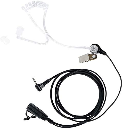 Caroo Walkie Talkie 2.5mm Earpiece,2 Pack 1 Pin Covert Acoustic Tube Earpieces Headset with PTT Mic for Motorola Talkabout MH230R MR350R T200 T200TP T260 T260TP T600 MT350R Two Way Radio