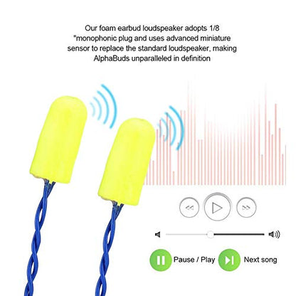 Auto Racing Mini Noise Reduction Foam Earbuds Mono Racing Speakers 1/8" Plug Safety Foam Earbuds Headphones for Hearing Noise Isolation