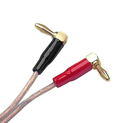 VCE 2 Pack 6.35mm to 3.5mm Male to Female Stereo Jack Adapter Bundle with 8 Pack Right Angle Banana Plugs, 90 Degree 4mm Gold Plated Dual Screw Type Speaker Connector