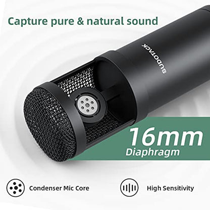 ST-800 Podcast Microphone Kit, 192kHz/24bit USB Condenser PC Mic | 192kHz/24bit chipset, cardioid pickup, studio recording, streaming gaming, voice-over YouTube Twitch, desktop creators