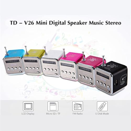 Mini Wireless Portable Bluetooth FM Radio Speaker MP3 Player, Blue - color: Blue