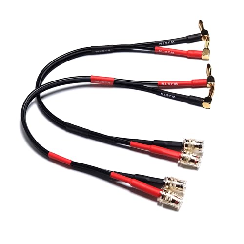 WJSTN 12 AWG Speaker Extension Cable with Right-Angle Banana Plugs, 4mm Male to Female Banana Jack Connectors, 2FT 2 Pack - size: 2Feet