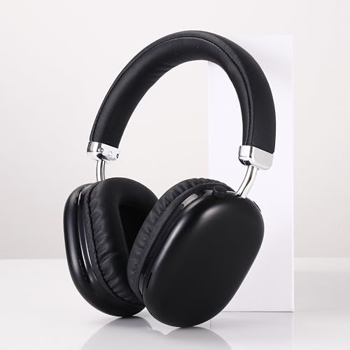 BT1638 Over-Ear Wireless Headphones, Premium Padded Headband, Champagne USB-C Charging, Bluetooth Headphones， Long Endurance Flight of up to 40 Hours，Fashionable and Colorful (Black) - color: Black