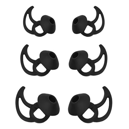 Earbud Replacement Tips Silicone Earbud Tips Ear Tips Compatible with Bose Quietcomfort and Sport Headphone Earbud Rubber Tips Earbud Covers 3 Pairs S M L Black