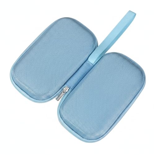 Compact Hard Shell EVA Case for Earbuds & Cables - Small Travel Organizer for Electronics, 5.5 x 3.1 Inch - color: Blue