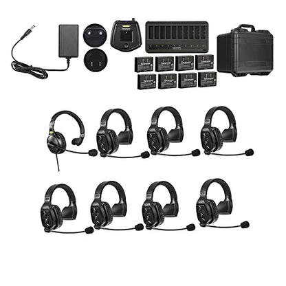 Saramonic WiTalk-WT8S Full Duplex Wireless Intercom Headset System 8-Person 1.9GHz Communication Intercom Headsets for Event Production Filming - size: 8-Person Single-Ear System