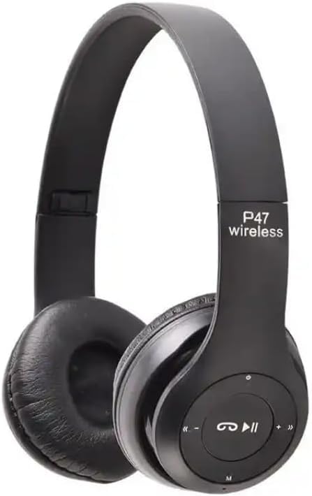 On-Ear Headphones with Microphone - Foldable Super Stereo Bass, Hybrid Active Noise Cancelling Headphones with Transparent Modes,65H Playtime Wireless Bluetooth with Mic, Deep Bass