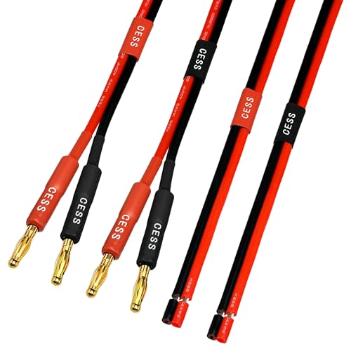 CNCESS Banana Plug to Bare Wire Open End Cable, 14AWG, 2-Pack (6 Feet) - size: 6 Feet