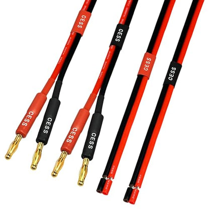 CNCESS Banana Plug to Bare Wire Open End Cable, 14AWG, 2-Pack (6 Feet) - size: 6 Feet
