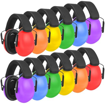 12 Pcs Kids Noise Cancelling Headphones Ear Muffs Rainbow Style | Ear Protection for Kids Adults 27dB Noise Reduction Hearing Earmuff for Autism Sensory Relief Concerts Fireworks Studying - size: Universal Fit (kids & Adults), style: Rainbow Style