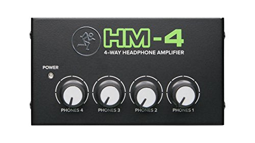 Mackie HM Series, 4-Way Headphone Amplifier Mixer Accessory 1-ch x 4 headphones (HM-4), Black