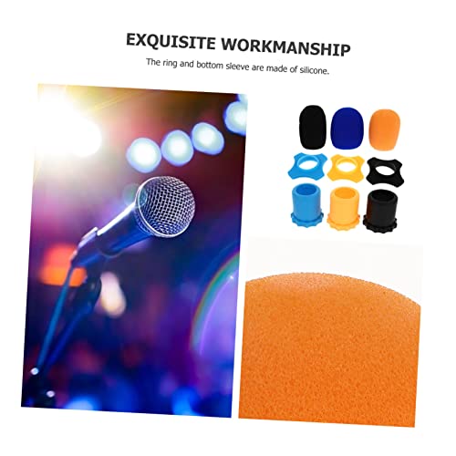 LIOOBO Thick Foam Microphone Protective Cover Anti-Slip Windshield Shield for Wireless Mics 1-Pack for Vocal Recording and Streaming