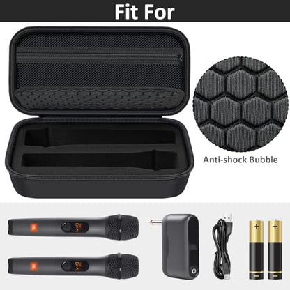 Hard Travel Headphone Case with Wireless Microphone Case Compatible with JBL Wireless Two Microphone System