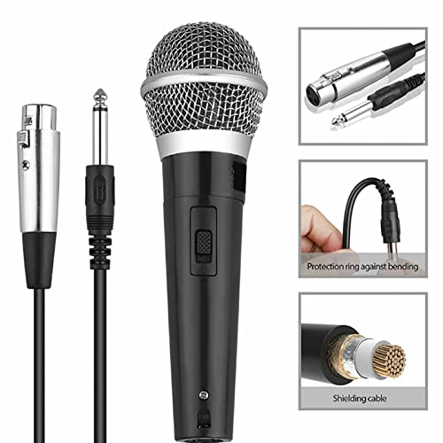 YS - 226 Unidirectional Wired Microphone, Handheld Dynamic Moving Coil Mic with Metal Mesh Pop Filter, Flat 50Hz - 15kHz Frequency Response for KTV, DVD, Amplifier, Mixer, Tour Bus