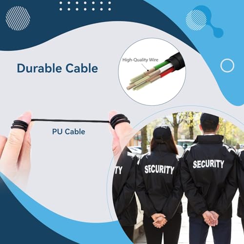Retevis Surveillance Radio Earpiece, Coiled Cord, for H777/RT22/RT68/RT21 | Compatible with Pxton, Baofeng, Kenwood Walkie Talkie, Security, Police, Walkie Talkie Earpiece with Mic(10 Pack)