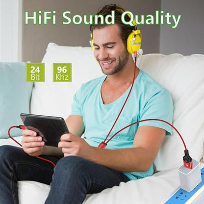 USB C to 3.5mm Aux Cable with Charger, 2 in 1 USB C to 3.5mm Car Stereo Aux Cable Headset Cable with PD 18W Charging Compatible with iPhone 17/16/16e/15 Pro Max/Air, Galaxy S25/S24/S23, Pixel 9/8/7/6 - color: Red