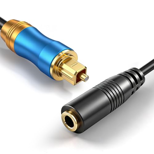 192KHz DAC Optical to 3.5mm Converter, Optical Audio Cable to AUX Adapter, Unidirectional from Digital to Analog SPDIF to 3.5mm Cable for TV Sound to Speaker Headphone with AUX-in Interface