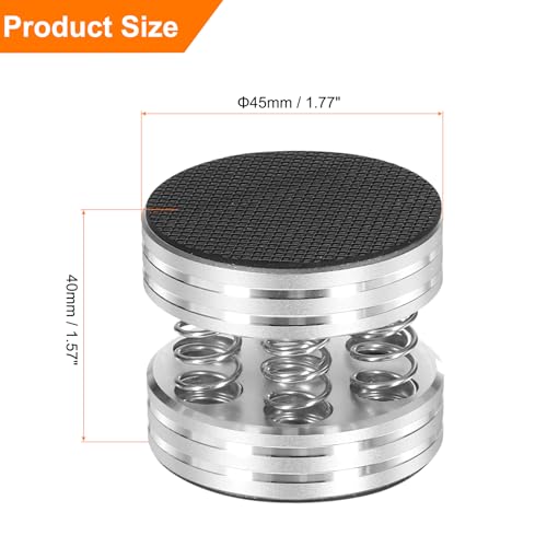 MECCANIXITY 4 Pcs Subwoofer Isolation Pad, 45x40mm Speaker Isolation Pad Feet Speaker Spikes Turntable Audio Studio Monitor Isolation Pad for Audio Equipment, Silver