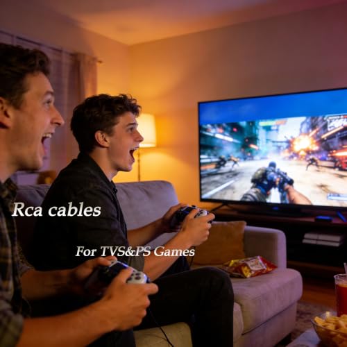RCA to RCA Audio Cables with Gold-Plated Shielded Anti-Interference, RCA Cables Compatible with Amplifiers/Home Theaters/Musical Instruments/Soundbars/TVs/Speakers (Black, 3 FT) - size: 3 FT
