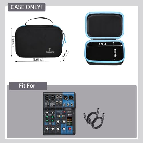 Tourmate Hard Storage Case Compatible for YAMAHA MG06X/MG06 6-Input/AG03/AG03 MK 2/AG06MK 2 Stereo Mixer, Protective Hard Shell Carrying Bag(CASE ONLY) - color: Black