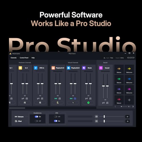 MAONO P2 Hybrid USB Audio Interface Dual XLR for PC Phone iPad Guitar | 56dB Gain, Loopback, Mute, ASIO, Routing Software Features, for Podcast, Streaming, Mobile Music Recording, Content Creation