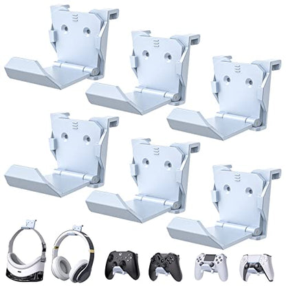 PS5/PS4/Xbox/Switch Controller Mount - Adhesive Holder & Headset Stand for PS5 Console, Universal Accessories Hook