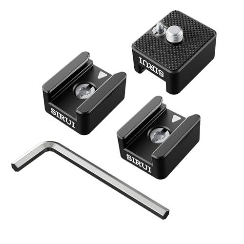 SIRUI 3 Pack Camera Cold Shoe Mount Adapter with 1/4"-20 Thread for Camera Cage, Flash, LED Light, Monitor and Microphone, AM-CSA-3