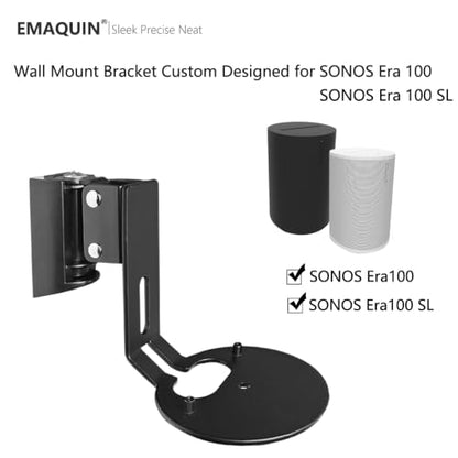 Wall Mount Bracket for Sonos Era 100/Era 100 SL Speaker (Swivel and Tilt,Sturdy Metal,Enduring Paint Finish,Easy to intall,Compatible with Sonos Era 100/Era 100 SL,Single pc,Black) - color: Black, size: Single pc