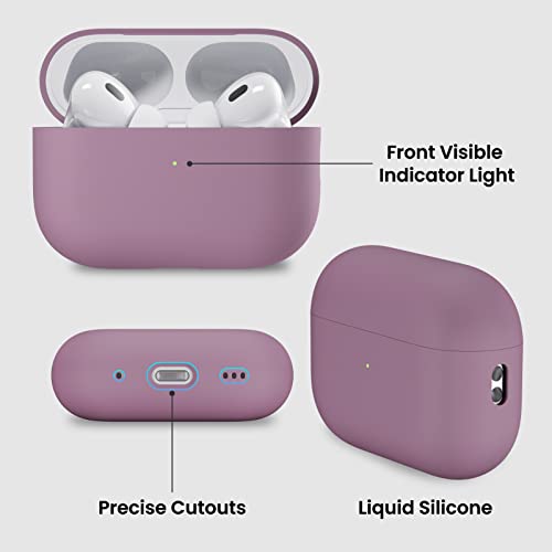 ORNARTO Compatible with AirPods Pro 2 Case 2022, Full Protective Hybrid Silicone for AirPods Pro 2nd Generation Case, Front LED Visible Skin Cover-Lilac Purple | Hybrid Silicone Rubber, Front LED Visible, Wireless Charging, Skin-Friendly Soft Touch, Anti-