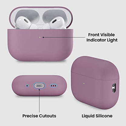 ORNARTO Compatible with AirPods Pro 2 Case 2022, Full Protective Hybrid Silicone for AirPods Pro 2nd Generation Case, Front LED Visible Skin Cover-Lilac Purple | Hybrid Silicone Rubber, Front LED Visible, Wireless Charging, Skin-Friendly Soft Touch, Anti-