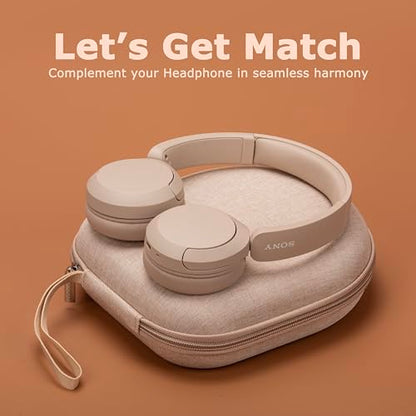 Ginsco Universal Headphone Case Compatible with JBL Tune 510BT 720BT, Sony WH-CH 720N/WH-CH520, with Sony/JBL/Soundcore Life Q20i Q30/BERIBES/TOZO/KVIDIO etc Wireless Headphones Beige - color: Beige