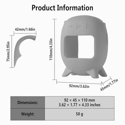Geiomoo Silicone Carrying Case for JBL Clip 5, Protective Portable Scratch Shock Resistant Cover (Gray) - color: Gray