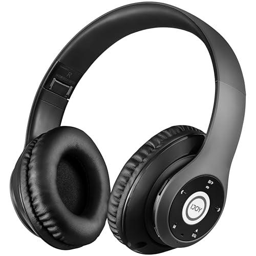 iJoy Bluetooth Headphones Over Ear, Wireless and Wired Foldable Headset Built-in Microphone - (Stealth) Adults Kids Men Women - Audifonos Auriculares Inalambricos - color: Stealth