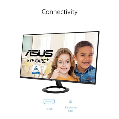 ASUS 24” (23.8-inch viewable) Eye Care Monitor (VZ24EHF) - IPS, Full HD (1920 x 1080), Frameless, 100Hz, Adaptive-Sync, 1ms, HDMI, Low Blue Light, Flicker Free, Ultra-Slim Profile, 3 Year Warranty - style: 100Hz Frameless