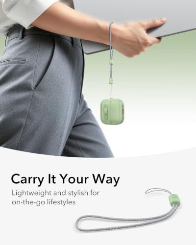 ESR for AirPods 4 Case, Compatible with MagSafe, Pulse Series, Light Green | Compatible with AirPods 4 Generation Case (2024)(USB-C), Magnetic Lid Lock, Drop-Proof Protection Cover with Lanyard - color: Light Green, size: AirPods 4 Case
