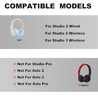 Studio 3 Headband Replacement -Top Headband Accessories, as Same The OEM Compatible with Studio 3 Wireless(A1914) & Studio 2 Wired/Wireless (B0500/B0501) Headphones (Studio 3-Ice Crystal Blue) - color: Studio 3-Ice Crystal Blue