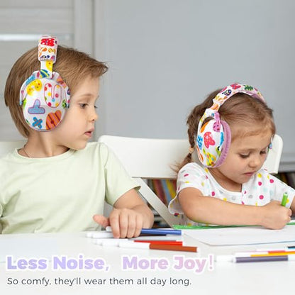 Kids Ear Protection Safety Ear Muffs, NRR 25dB Noise Reduction Children Earmuffs, Hearing Protectors for Sleeping, Studying, Airplane, Concerts, Fireworks-Letter with Pink Band - color: Pink Band New Letter