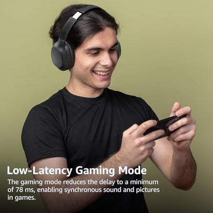 TOZO HA1 70H Over Ear Wireless Headphones Bluetooth 5.4 Foldable Headset | Deep Bass Stereo Sound, 32 Custom EQ Modes, Control Via Button, 78ms Low-Latency, Clear Call, Ideal For Travel Daily Use - color: Black