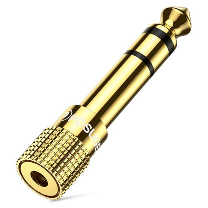 6.35mm 1/4 Male to 3.5mm 1/8 Female Headphone Jack Adapter 2 Pack | 24K Gold-Plated, 3.5mm to 1/4 Adapter Stereo, Aux Jack Converter for Speaker Digital Piano Drums Guitar Amplifier - size: 1 Pack