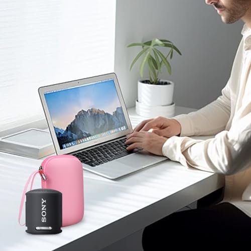 FBLFOBELI Hard Case Compatible with Sony SRS-XB100/SRS-XB12/SRS-XB13 Extra Bass Portable Waterproof Speaker (Case Only) (Pink) - color: Pink