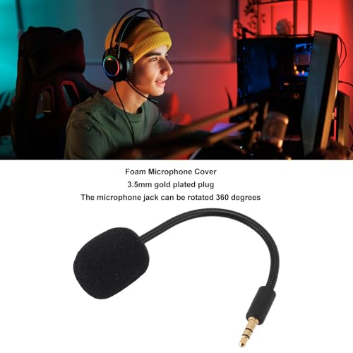 XUMIUZIY Game Mic Replacement, Microphone Replacement for Barracuda X Wireless Gaming Headset, Plug and Play 3.5mm Detachable Game Boom Microphone