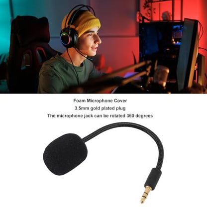 XUMIUZIY Game Mic Replacement, Microphone Replacement for Barracuda X Wireless Gaming Headset, Plug and Play 3.5mm Detachable Game Boom Microphone