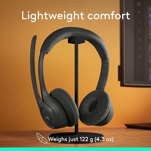 Logitech Zone 301 Wireless Bluetooth Headset - Graphite | Noise-canceling microphone, compatible with Windows, Mac, Chrome, Linux, iOS, iPadOS, Android - color: Graphite