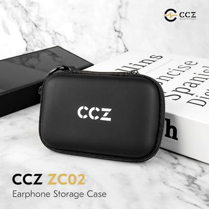 in Ear Monitor Case,CCZ ZC02 PRO EVA Leather Storage Box,Waterproof Earphone Storage Case,Travel Carrying Box,Earphone Storage Bag Suitable for ZS10 PRO/ZS10 PRO X/ZST (Black, 1PACK)