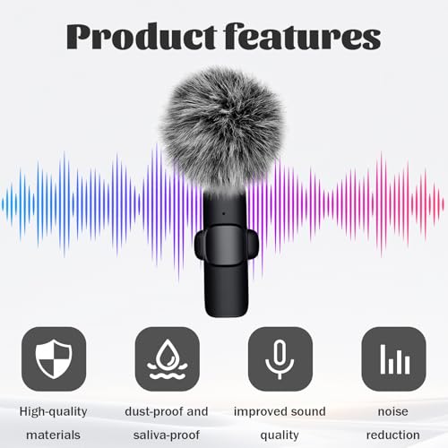 Mini Wireless Furry Windscreen Covers, 5 Pcs Furry Windscreen Muff Lavalier Microphone Wind Screen Muffs Pop Filter Noise Reduction for Wind and Ambient Noise Improve Mic Audio Quality (Grey)