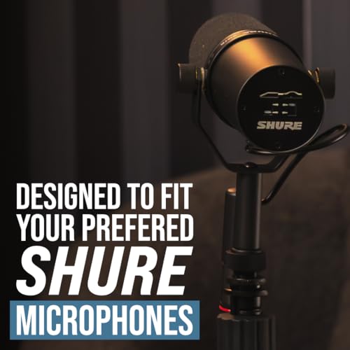 Shure by Gator Round Base Desktop Mic Stand with 6" Base (SH-DESKTOP1) | Designed to reduce movement and vibration, this simple mic stand is great for podcasts, live streams, or meetings.