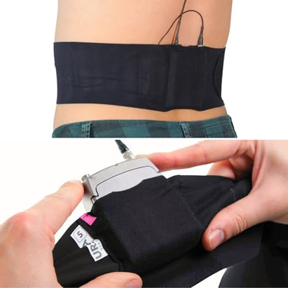 URSA Waist Strap - Medium Waist, Big Pouch (Black) | Ultra Slim, Breathable & Stretchy Microphone Transmitter Straps, Compatible with Most Transmitter/Receivers - color: Black, size: Medium Waist - Big Pouch